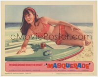 7c709 MASQUERADE LC #2 1965 best close up of sexy Marisa Mell wearing bikini at the beach!