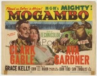 7c144 MOGAMBO TC 1953 Clark Gable, Ava Gardner, Grace Kelly, great artwork of hunters & giant ape!