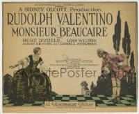 7c147 MONSIEUR BEAUCAIRE TC 1924 great image of Rudolph Valentino & pretty Bebe Daniels, very rare!
