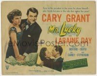 7c152 MR. LUCKY TC 1943 great images of Cary Grant with bunch of money & pretty Laraine Day!