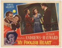 7c736 MY FOOLISH HEART LC 1950 Susan Hayward glaring at Kent Smith, written by J.D. Salinger!