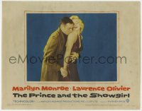 7c812 PRINCE & THE SHOWGIRL LC #4 1957 Laurence Olivier nuzzling sexy Marilyn Monroe from 1sheet!