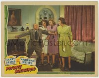 7c817 PRIVATE BUCKAROO LC 1942 The Andews Sisters Patty, Laverne & Maxene stare at Ernest Truex!