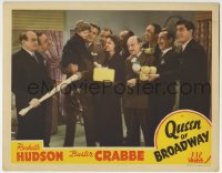 7c821 QUEEN OF BROADWAY LC 1942 bookie Rochelle Hudson & Buster Crabbe surrounded by lots of men!
