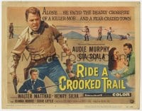 7c193 RIDE A CROOKED TRAIL TC 1958 cowboy Audie Murphy faces a killer mob & a fear-crazed town!
