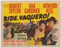 7c195 RIDE, VAQUERO TC 1953 outlaw Howard Keel & beauty Ava Gardner have a dangerous love!