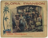 7c853 SADIE THOMPSON LC 1928 soldiers surrounding prostitute Gloria Swanson, W. Somerset Maugham!