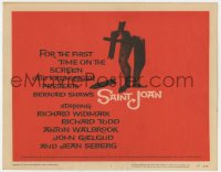 7c198 SAINT JOAN TC 1957 Joan of Arc, directed by Otto Preminger, wonderful Saul Bass art!