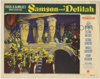 7c858 SAMSON & DELILAH LC #8 1949 strongest man Victor Mature trying to push over stone columns!