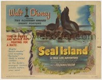 7c201 SEAL ISLAND TC 1949 Walt Disney True Life documentary, art of Bering Sea sea lions!