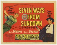 7c205 SEVEN WAYS FROM SUNDOWN TC 1960 one-man posse Audie Murphy & one-man riot Barry Sullivan!