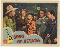 7c890 SONG OF NEVADA LC 1944 close up of pretty Dale Evans & three men staring at Roy Rogers!