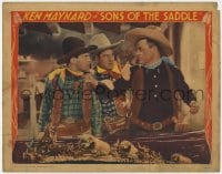 7c891 SONS OF THE SADDLE LC 1930 cowboy Ken Maynard tries to stop his friends from fighting!