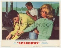 7c894 SPEEDWAY LC #4 1968 Elvis Presley & Nancy Sinatra work around the clock to tune his race car!