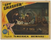 7c896 SPY SMASHER chapter 1 LC 1942 Whiz Comics super hero serial, America Beware, cool border art!