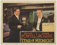 7c900 STAR OF MIDNIGHT LC R1939 c/u of dapper Leslie Fenton looking at unconcerned William Powell!