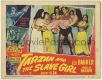7c920 TARZAN & THE SLAVE GIRL LC #8 1950 sexy women surround Lex Barker carrying Vanessa Brown!