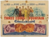 7c235 THREE COINS IN THE FOUNTAIN TC 1954 Clifton Webb, Dorothy McGuire, Jean Peters, Louis Jourdan