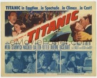 7c241 TITANIC TC 1953 Clifton Webb & Barbara Stanwyck in the legendary cruise ship tragedy!