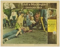 7c945 TO KILL A MOCKINGBIRD LC #7 1962 Mary Badham as Scout pins boy on schoolyard playground!