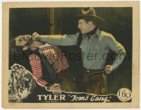 7c948 TOM'S GANG LC 1927 great close up of Tom Tyler punching bad guy in the face!
