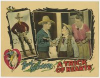 7c957 TRICK OF HEARTS LC 1928 old man & woman with cowboy Hoot Gibson holding chicken!