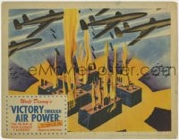 7c970 VICTORY THROUGH AIR POWER LC 1943 Disney, airplanes dropping bombs on Nazi swastika factory!