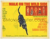 7c252 WALK ON THE WILD SIDE TC 1962 cool artwork of black cat on stairs & sexy stars on balcony!