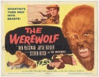 7c254 WEREWOLF TC 1956 best image of Steven Ritch as the wolf-man, scientists turn men into beasts!