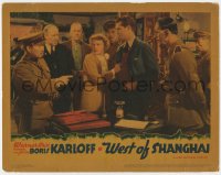 7c979 WEST OF SHANGHAI LC 1937 Boris Karloff watches Richard Loo threaten Roberts & Oliver!