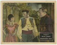 7c982 WHISPERING SAGE LC 1927 c/u of Buck Jones & other man staring at pretty Natalie Joyce!