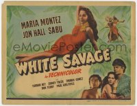 7c257 WHITE SAVAGE TC 1943 sexiest full-length of Maria Montez in sarong, Jon Hall, Sabu!