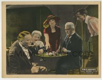 7c983 WHITE SHADOWS LC 1924 Alfred Hitchcock, Betty Compson catches man cheating at poker, rare!