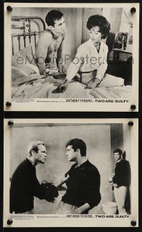7d992 TWO ARE GUILTY 2 English FOH LCs 1964 Le Glaive et la balance, Anthony Perkins, Jean-Claude Brialy!