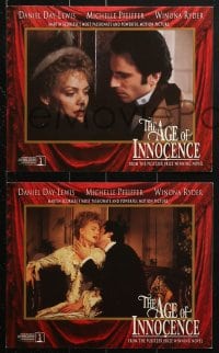 7d046 AGE OF INNOCENCE 8 8x10 mini LCs 1993 Martin Scorsese, Daniel Day-Lewis & Michelle Pfeiffer!