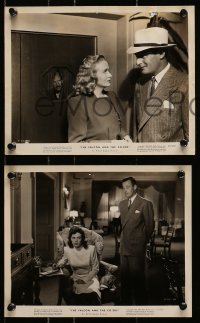 7d737 FALCON & THE CO-EDS 4 8x10 stills 1943 great images of detective Tom Conway & pretty ladies!