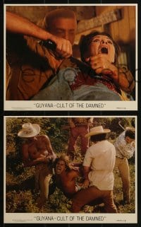 7d232 GUYANA CULT OF THE DAMNED 4 8x10 mini LCs 1979 Jim Jones biography, shocking scenes!