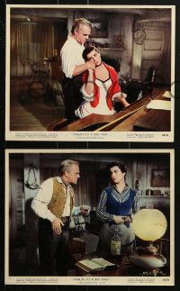 7d042 TRIBUTE TO A BAD MAN 9 color 8x10 stills 1956 great images of cowboy James Cagney, Papas!