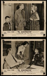 7d764 MR SCOUTMASTER 4 English FOH LCs 1953 great images of Clifton Webb with Boy Scouts of America!