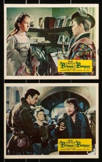 7d128 PRINCE & THE PAUPER: THE PAUPER KING 8 color English FOH LCs 1965 Walt Disney, Guy Williams!