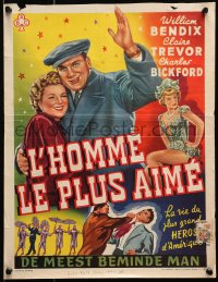 7f181 BABE RUTH STORY Belgian 1951 William Bendix as baseball's Sultan of Swat, Claire Trevor!