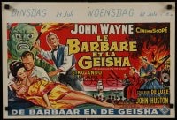 7f183 BARBARIAN & THE GEISHA Belgian 1958 John Huston, different art of John Wayne & Eiko Ando!