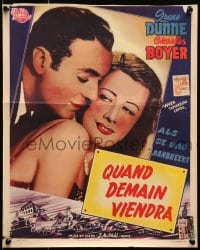 7f233 WHEN TOMORROW COMES Belgian R1950s great romantic close up of Irene Dunne & Charles Boyer!
