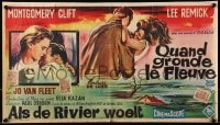 7f234 WILD RIVER Belgian 1960 directed by Elia Kazan, Montgomery Clift embraces Lee Remick!