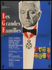 7f085 POSSESSORS French 28x31 1958 Les Grandes Familles, art of Jean Gabin by Rene Ferracci!