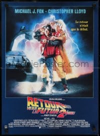 7f095 BACK TO THE FUTURE II French 16x22 1989 Michael J. Fox & Christopher Lloyd by Drew Struzan!