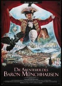 7f101 ADVENTURES OF BARON MUNCHAUSEN German 1988 directed by Terry Gilliam, Renato Casaro art!