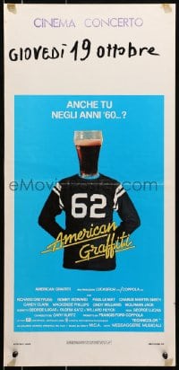 7f762 AMERICAN GRAFFITI Italian locandina 1974 George Lucas teen classic, different Coke image!