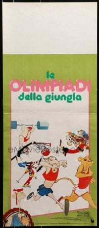 7f765 ANIMALYMPICS Italian locandina 1980 artwork from wacky family Olympic sports comedy!