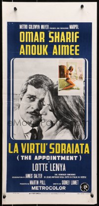 7f766 APPOINTMENT Italian locandina 1969 Omar Sharif suspects that Aimee is highly paid prostitute!